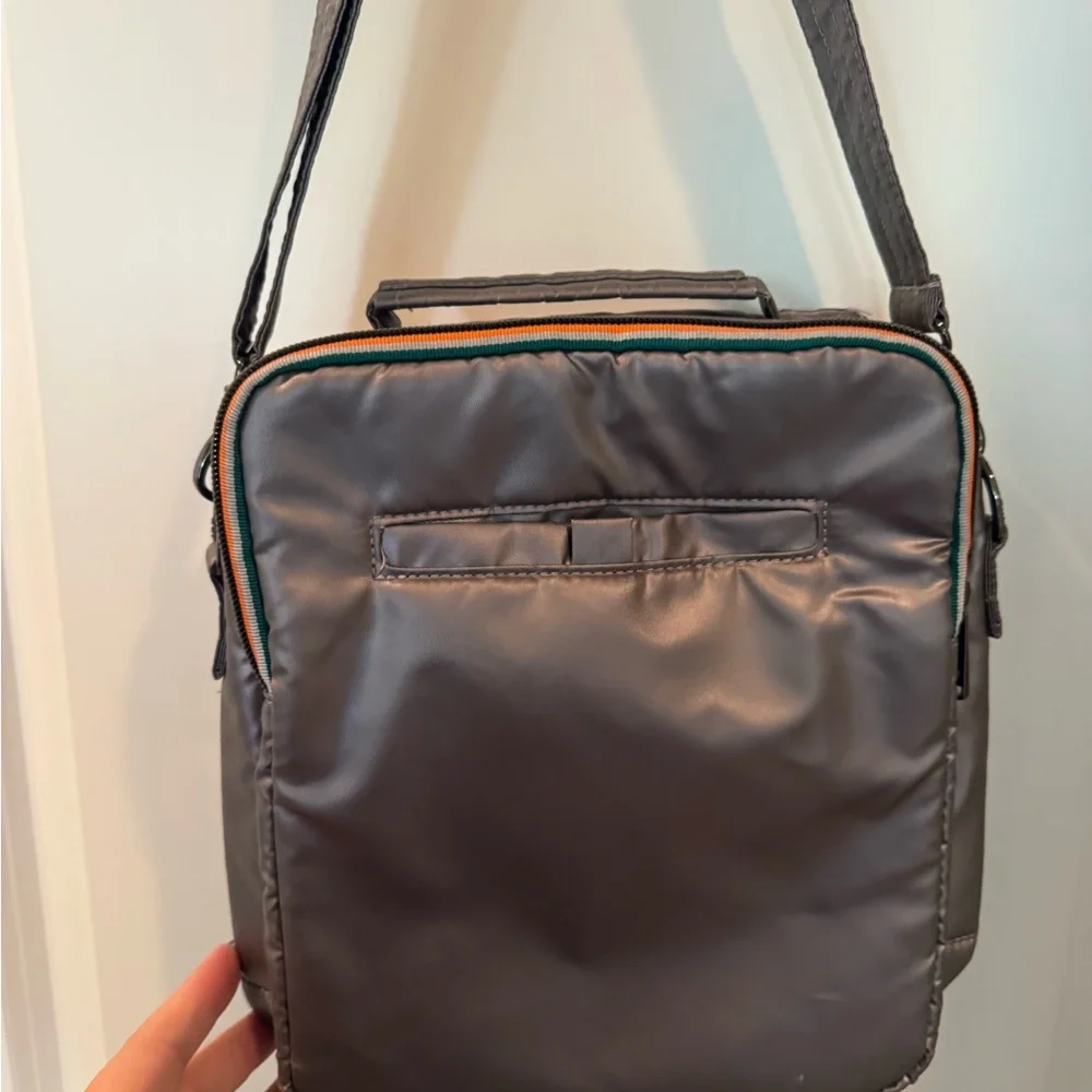 Lug- Crossbody with top handle. Like new! Gun metal metallic - Picture 3 of 5